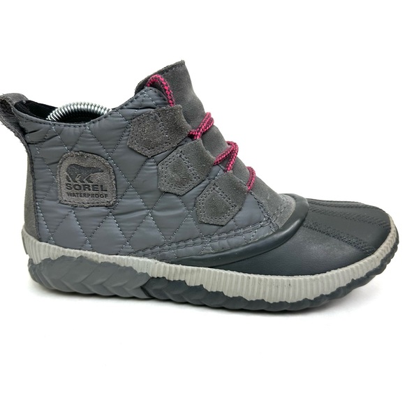 SOREL Out N About Plus Womens Quarry Gray Waterproof Ankle Boots Size 7.5 - Picture 1 of 10